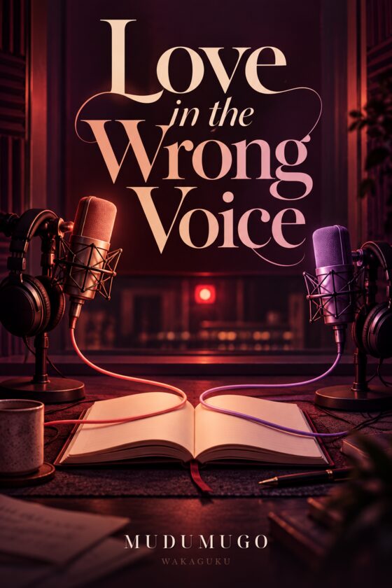 Cover of Love in the Wrong Voice by Mudumugo: an ivory jacket over a black clerical shirt hangs beneath a gold halo, with a red price tag.